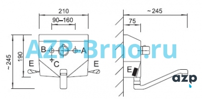 Настенный бесконтактный смеситель AUM 8 AZP Brno Чехия (фото, схема) Настенный бесконтактный смеситель AUM 8 AZP Brno Чехия (фото, схема)