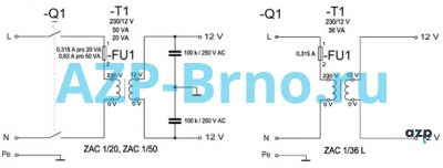Источник безопасного питания 220/12В ZAC 1/36L AZP Brno Чехия (фото, схема) Источник безопасного питания 220/12В ZAC 1/36L AZP Brno Чехия (фото, схема)